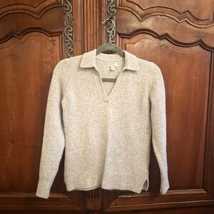 J. Crew Soft Gray Collared Sweater